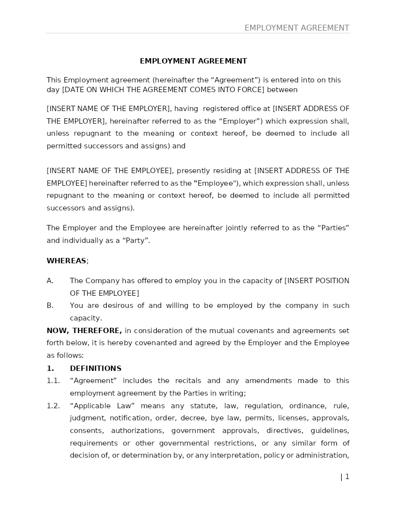 EMPLOYMENT AGREEMENT