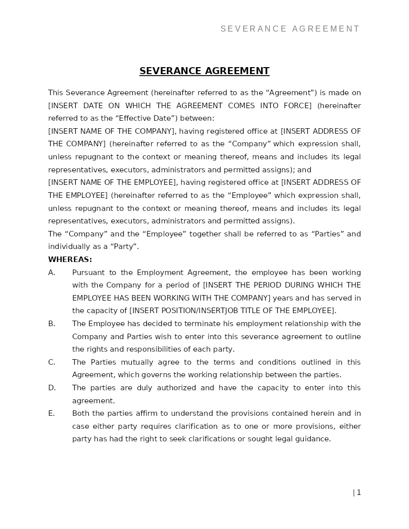 SEVERANCE AGREEMENT